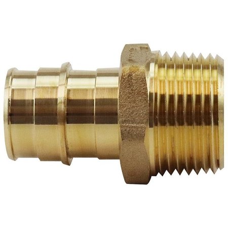 APOLLO VALVES Pipe Adapter, 34 in, PEXA Barb x MPT, Brass, 200 psi Pressure EPXMA3434